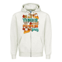 Oatmeal Heather thick thighs and pumpkin pies Zipper Hoodie - CowGirlArtShop
