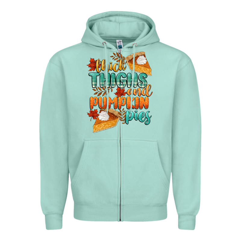 Thick Thighs And Pumpkin Pies Zipper Hoodie by CowGirlArtShop | Teevron