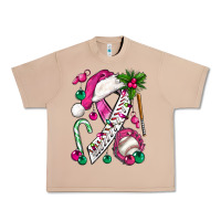 Burro Pink Christmas Breast Cancer Ribbon Baseball Urban Heavy Tee - BundleAndBundleShop