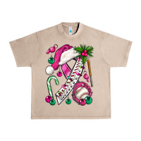 French Oak Pink Christmas Breast Cancer Ribbon Baseball Urban Heavy Tee - BundleAndBundleShop