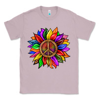 Lilac Pride LGBTQ+ Sunflower With Peace Classic Tee - BundleAndBundleShop