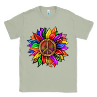 Matcha Pride LGBTQ+ Sunflower With Peace Classic Tee - BundleAndBundleShop