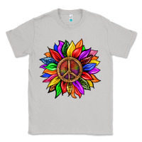 Moon Dust Pride LGBTQ+ Sunflower With Peace Classic Tee - BundleAndBundleShop