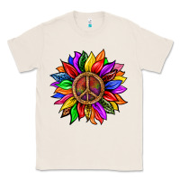 Natural Pride LGBTQ+ Sunflower With Peace Classic Tee - BundleAndBundleShop