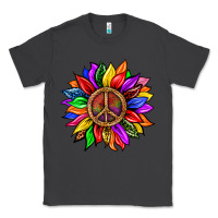 Smoke Pride LGBTQ+ Sunflower With Peace Classic Tee - BundleAndBundleShop
