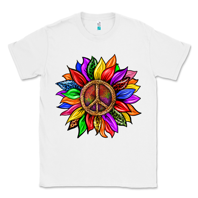 Pride Lgbtq+ Sunflower With Peace Classic Tee by BundleAndBundleShop | Teevron