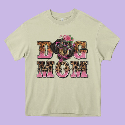 Dog Mom Dachshund Heavy Core Tee Designed By Barkaloodesign