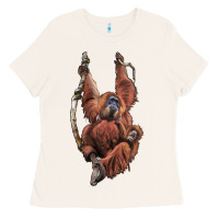 Bone Orangutan And Baby Ladies Tee - LillyAllenDesigns