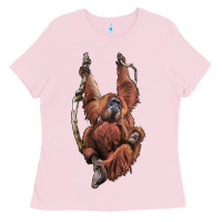 Bubblegum Pink Orangutan And Baby Ladies Tee - LillyAllenDesigns