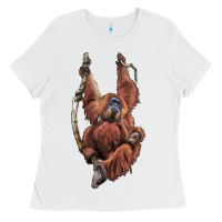 White Orangutan And Baby Ladies Tee - LillyAllenDesigns