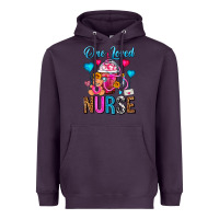 Plum One Loved Nurse Valentines Day Frappe Coffee Heavyweight Hoodie - FaDigitalArtStudio