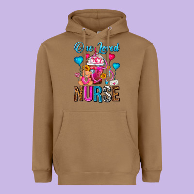 One Loved Nurse Valentines Day Frappe Coffee Heavyweight Hoodie Designed By Fadigitalartstudio