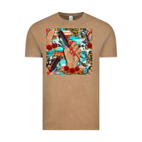 Vintage Coffee hairdresser hand scissors and roses with serape leopard and cowhide se Vintage Tee - BundleAndBundleShop