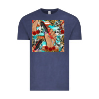 Vintage Denim hairdresser hand scissors and roses with serape leopard and cowhide se Vintage Tee - BundleAndBundleShop