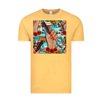 Vintage Mustard hairdresser hand scissors and roses with serape leopard and cowhide se Vintage Tee - BundleAndBundleShop