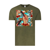 Vintage Olive hairdresser hand scissors and roses with serape leopard and cowhide se Vintage Tee - BundleAndBundleShop