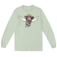Matcha angel baby pig Long Sleeve Tee - BarkalooDesign