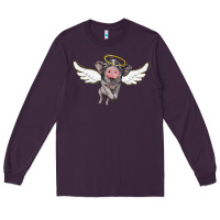 Plum angel baby pig Long Sleeve Tee - BarkalooDesign