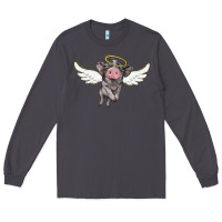Smoke angel baby pig Long Sleeve Tee - BarkalooDesign