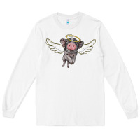 White angel baby pig Long Sleeve Tee - BarkalooDesign