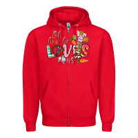 Red oh how he loves us Zipper Hoodie - CowGirlArtShop
