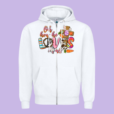 Oh How He Loves Us Zipper Hoodie Designed By Cowgirlartshop