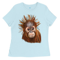 Baby Blue baby orangutan Ladies Tee - LillyAllenDesigns