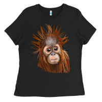 Black baby orangutan Ladies Tee - LillyAllenDesigns