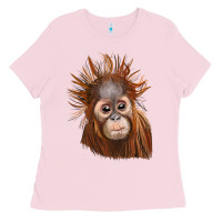 Bubblegum Pink baby orangutan Ladies Tee - LillyAllenDesigns