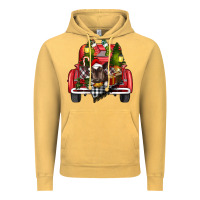 Vintage Mustard christmas truck Vintage Hoodie - RanaPortraitStore