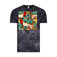 Cloud Black hand and nail polish with turquoise gemstone and leopard seamless patt Vintage Tee - BundleAndBundleShop