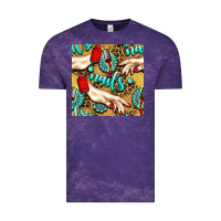 Cloud Purple hand and nail polish with turquoise gemstone and leopard seamless patt Vintage Tee - BundleAndBundleShop