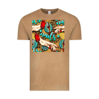 Vintage Camel hand and nail polish with turquoise gemstone and leopard seamless patt Vintage Tee - BundleAndBundleShop