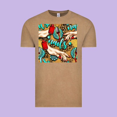Hand And Nail Polish With Turquoise Gemstone And Leopard Seamless Patt Vintage Tee Designed By Bundleandbundleshop