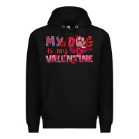 Black my dog is my valentine Premium Hoodie - OliviaCreatesArt