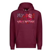 Burgundy my dog is my valentine Premium Hoodie - OliviaCreatesArt