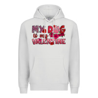 Dove Grey my dog is my valentine Premium Hoodie - OliviaCreatesArt