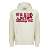 Oatmeal Heather my dog is my valentine Premium Hoodie - OliviaCreatesArt