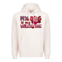 Pale Pink my dog is my valentine Premium Hoodie - OliviaCreatesArt