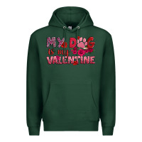 Sports Green my dog is my valentine Premium Hoodie - OliviaCreatesArt