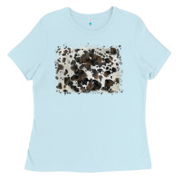 Baby Blue cowhide background Ladies Tee - BarkalooDesign