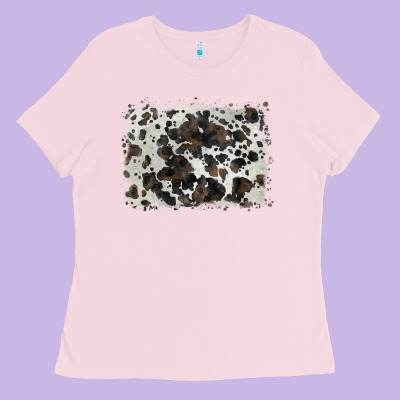 Cowhide Background Ladies Tee Designed By Barkaloodesign