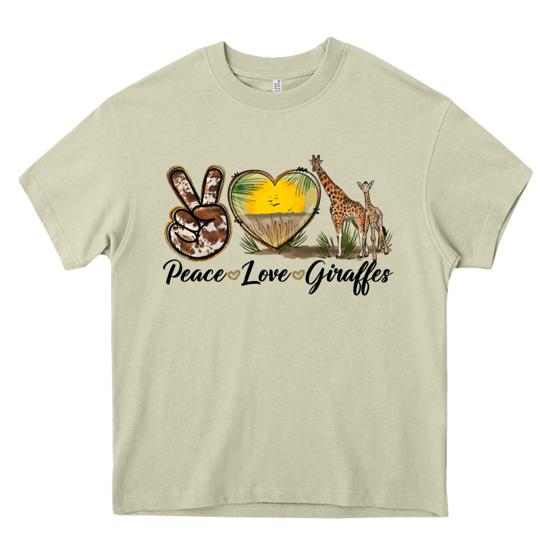 Peace Love Giraffes Heavy Core Tee by LillyAllenDesigns | Teevron