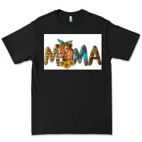 Black Western Cow Red Angus Mama Premium Tee - LillyAllenDesigns