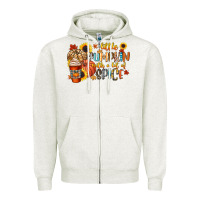 Oatmeal Heather little pumpkin with a lot of spice Zipper Hoodie - CowGirlArtShop