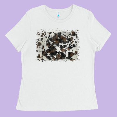 Cowhide Background Ladies Tee Designed By Barkaloodesign