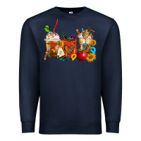 Navy Teacher Coffee Cups Premium Sweatshirt - FaDigitalArtStudio