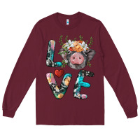 Burgundy pig love Long Sleeve Tee - BarkalooDesign