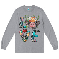 Heather Grey pig love Long Sleeve Tee - BarkalooDesign