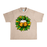 French Oak St. Patricks Sunflower With Beer Urban Heavy Tee - BundleAndBundleShop